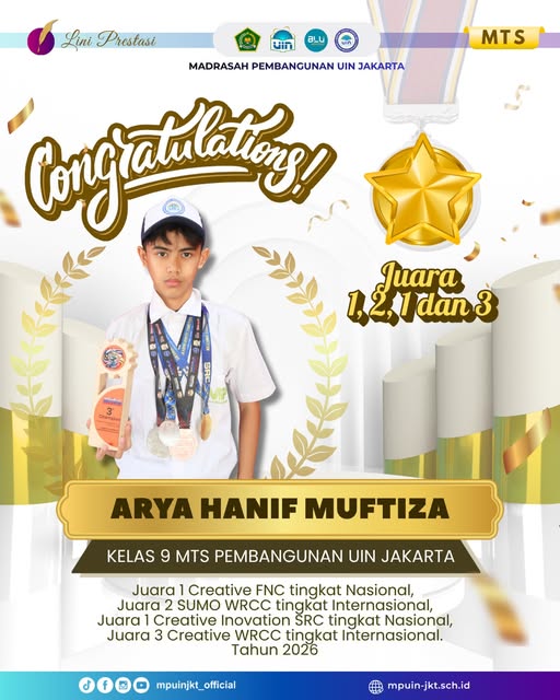 Juara 1 Creative FNC Tingkat Nasional Juara 2 SUMO WRCC Tingkat Internasional Juara 1 Creative Innovation SRC Tingkat Nasional Juara 3 Creative WRCC Tingkat Internasional